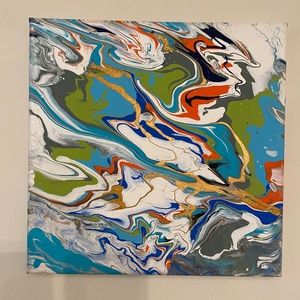 Original Abstract Acrylic Painting on Canvas,Acrylic Fluid Art,WallArt.